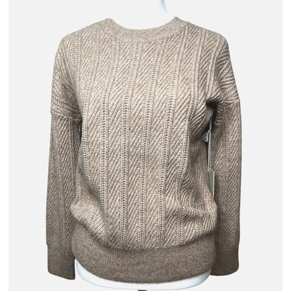 Joie Womens Ribbed Knit Crew Sweater Beige Wool Polyester Blend Size Small - Picture 1 of 14